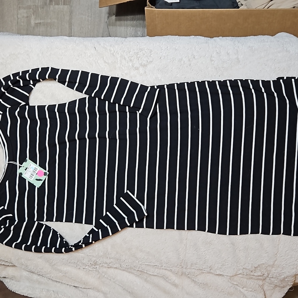 Navy Striped Maternity dress